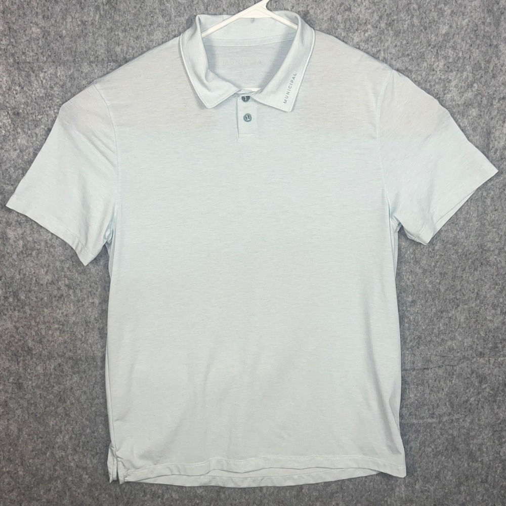 Municipal Men's Sport Utility Gear Polo Shirt Light Blue Large Short Sleeve